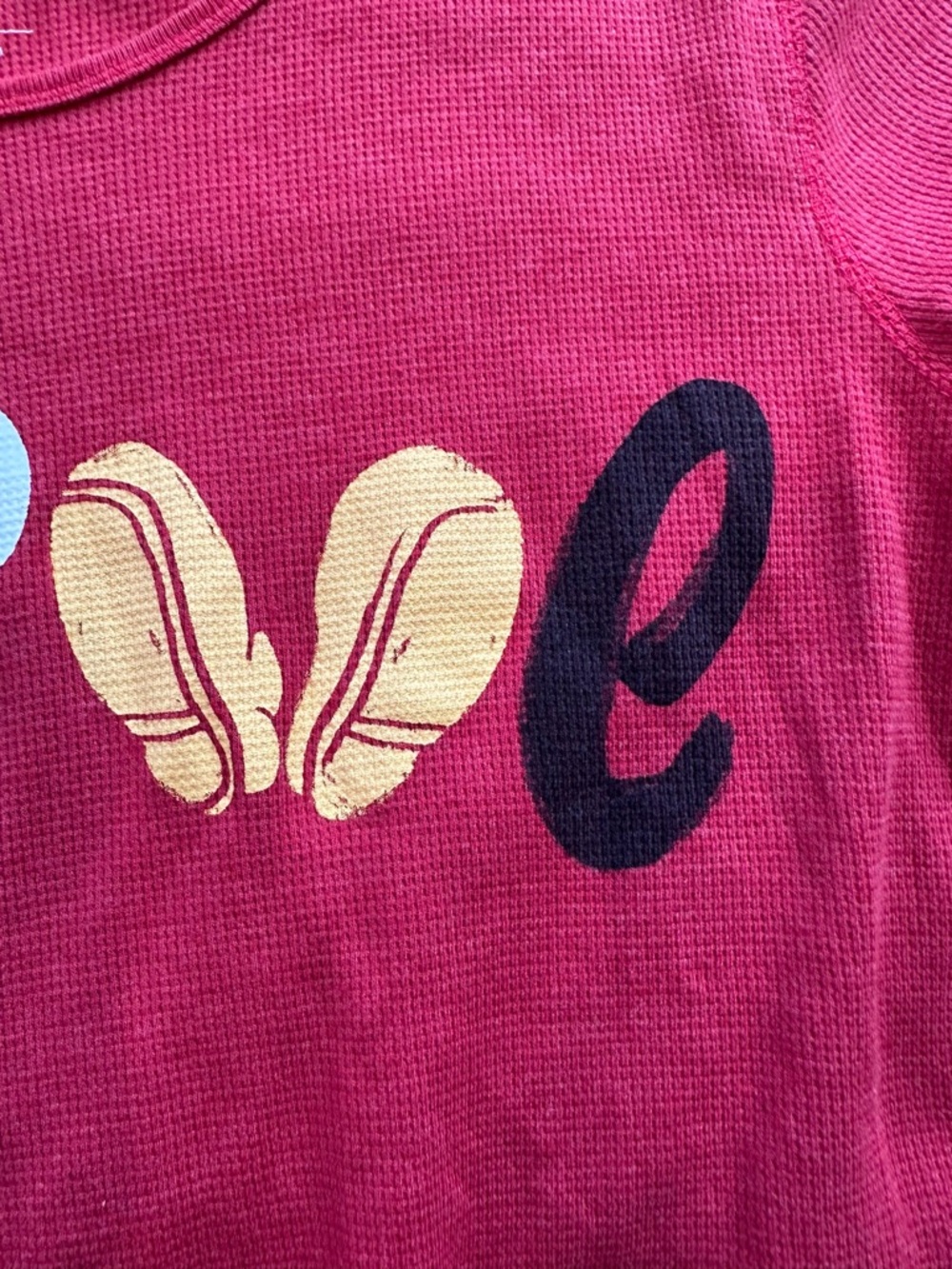 Disney Store Red Waffle Knit "LOVE" Mickey Mouse Long Sleeve Shirt XL - Picture 6 of 10